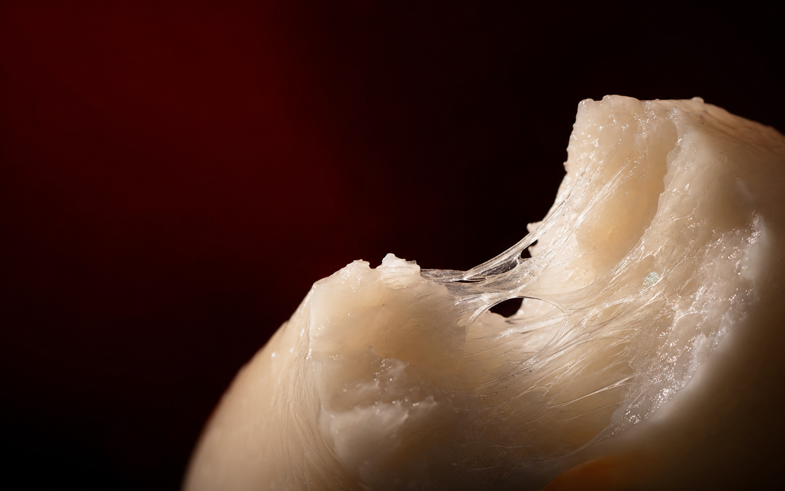 Macro close-up of TTEOKBIT rice cake texture
